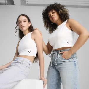 Obrázek produktu PUMA WARDROBE Essentials Ribbed Crop Top Women, Clothing, White,