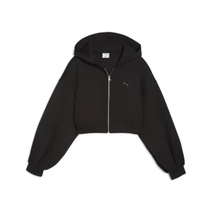 Obrázek produktu PUMA Wardrobe Essentials Sports Legacy Cropped Full-Zip Hoodie Women, Clothing, Black