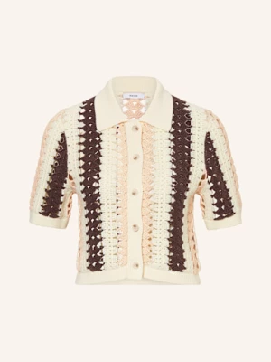 Obrázek produktu Reiss Cropped Háčkovaná Halenka Roni krémová / tmavě hnědá / světle hnědá