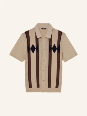 Obrázek produktu Reiss Pletená Košile Axis Slim Fit béžová / hnědá / černá