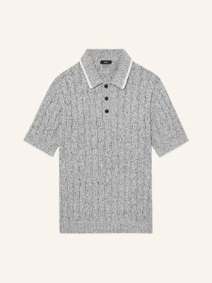 Obrázek produktu Reiss Pletené Polo Tričko Denby šedá / černá