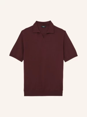 Obrázek produktu Reiss Pletené Polo Tričko Duchie Z Merino Vlny tmavě hnědá