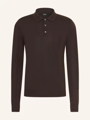 Obrázek produktu Reiss Pletené Polo Tričko Trafford Z Merino Vlny tmavě hnědá