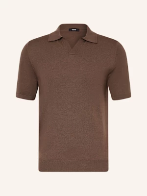 Obrázek produktu Reiss Úpletová Polokošile Duchie Z Merino Vlny tmavě hnědá