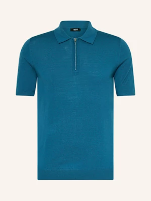 Obrázek produktu Reiss Úpletová Polokošile Maxwell Z Merino Vlny modrá