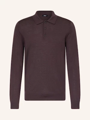 Obrázek produktu Reiss Úpletová Polokošile Trafford Z Merino Vlny tmavě červená