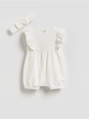 Obrázek produktu Reserved - BABIES` BODY SUIT & HEADBAND - krémová