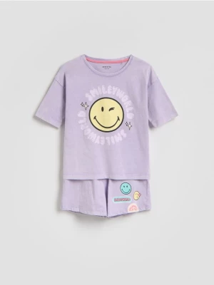 Obrázek produktu Reserved - Bavlněná pyžamová souprava SmileyWorld® - levandulová