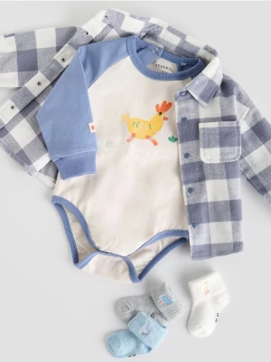 Obrázek produktu Reserved - Bavlněné body s potiskem - tělová