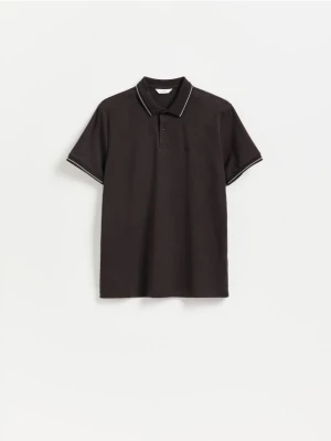 Obrázek produktu Reserved - Bavlněné polo tričko slim - tmavě hnědá
