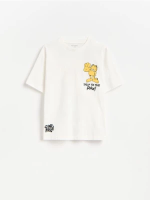 Obrázek produktu Reserved - Bavlněné tričko Garfield - krémová