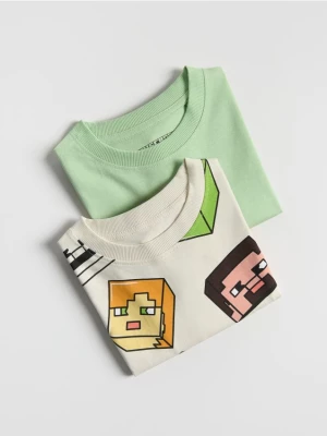 Obrázek produktu Reserved - Bavlněné tričko Minecraft 2 pack - bledá zelená