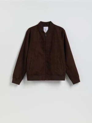 Obrázek produktu Reserved - Bunda bomber z imitace semiše - tmavě hnědá
