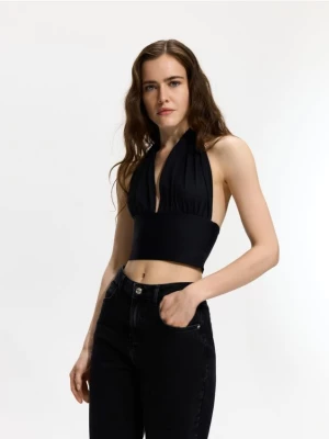 Obrázek produktu Reserved - Crop top s ozdobným vázáním - černý