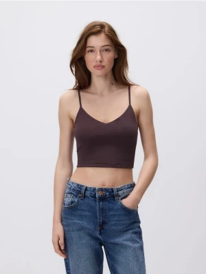 Obrázek produktu Reserved - Crop top - tmavě hnědá