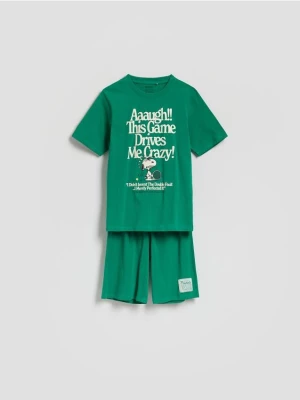 Obrázek produktu Reserved - Dvoudílné pyžamo Snoopy - tmavě zelená