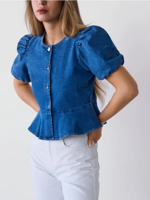 Obrázek produktu Reserved - Džínová halenka s volánkem peplum - modrá
