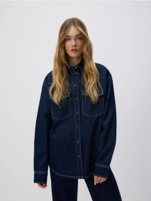 Obrázek produktu Reserved - Džínová košile oversized - tmavomodrá