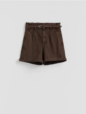 Obrázek produktu Reserved - Džínové kraťasy s páskem - dark grey jeans