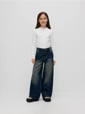 Obrázek produktu Reserved - Džíny super wide leg s aplikací - tmavomodrá
