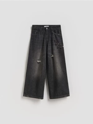 Obrázek produktu Reserved - Džíny super wide leg s řetízkem - černý