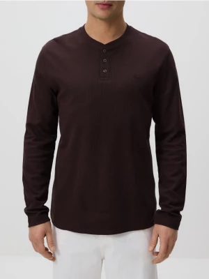 Obrázek produktu Reserved - Halenka slim fit s dlouhými rukávy - tmavě hnědá
