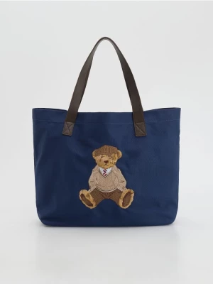 Obrázek produktu Reserved - Kabelka shopper s vyšíváním - tmavomodrá