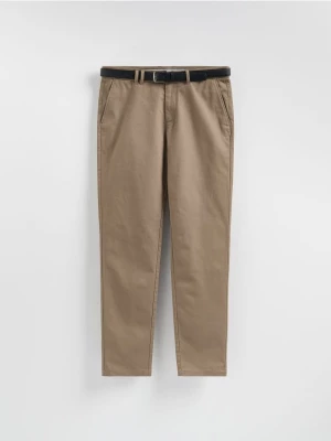 Obrázek produktu Reserved - Kalhoty chino slim s páskem - pudrově zelená