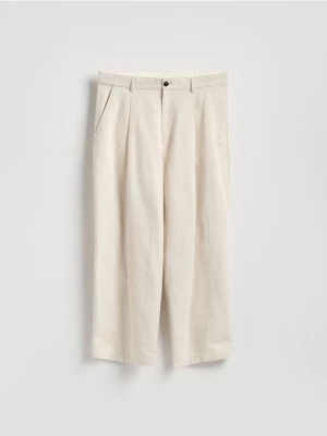 Obrázek produktu Reserved - Kalhoty wide leg - krémová