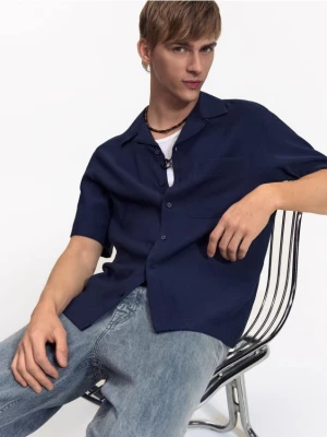 Obrázek produktu Reserved - Košile boxy fit s krátkými rukávy - tmavomodrá