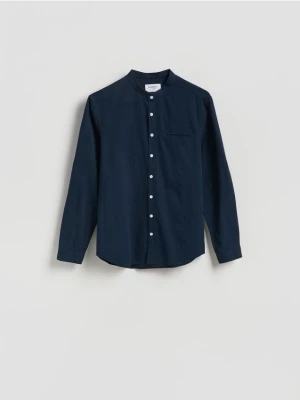 Obrázek produktu Reserved - Košile slim fit s lnem - tmavomodrá