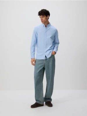 Obrázek produktu Reserved - Košile slim fit s vysokým podílem bavlny - bleděmodrá
