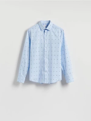 Obrázek produktu Reserved - Košile slim fit s vysokým podílem bavlny - bleděmodrá