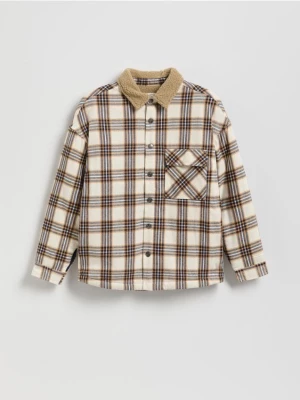 Obrázek produktu Reserved - Kostkovaná oversize košile - béžová