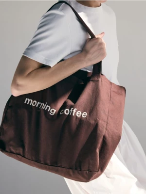 Obrázek produktu Reserved - Látková shopper taška - tmavě hnědá