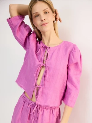 Obrázek produktu Reserved - Lněná halenka - orchidejová