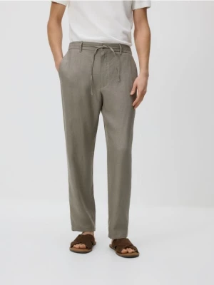 Obrázek produktu Reserved - Lněné chino kalhoty straight - béžová