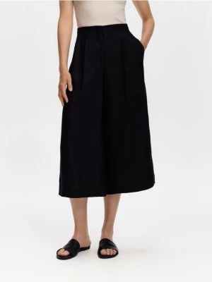 Obrázek produktu Reserved - Lněné kalhoty culotte - černý
