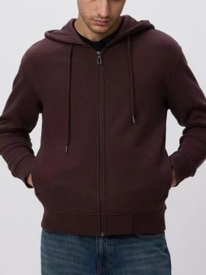 Obrázek produktu Reserved - Mikina na zip s kapucí - tmavě hnědá