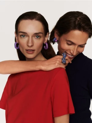 Obrázek produktu Reserved - Oválné náušnice - orchidejová