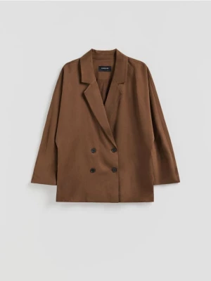 Obrázek produktu Reserved - Oversize sako s lyocellem - hnědá