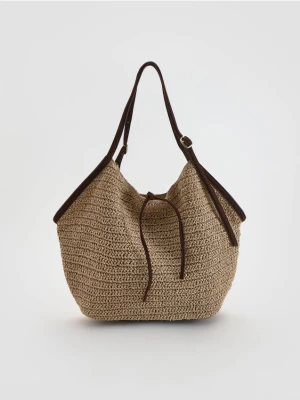 Obrázek produktu Reserved - Pletená handmade kabelka - tmavě hnědá