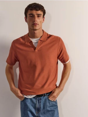 Obrázek produktu Reserved - Regular polo s lyocellem - ostře červená