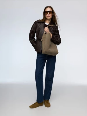 Obrázek produktu Reserved - Semišová kabelka shopper - světle šedá