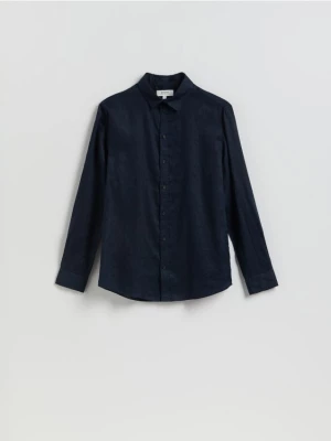 Obrázek produktu Reserved - Slim fit lněná košile - tmavomodrá