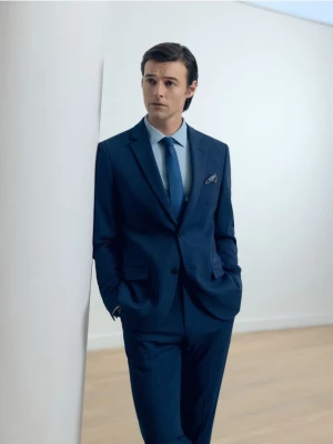 Obrázek produktu Reserved - Slim fit sako s přídavkem viskózy a elastanu - tmavomodrá