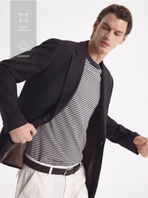 Obrázek produktu Reserved - Slim fit sako s příměsí lnu - tmavě hnědá