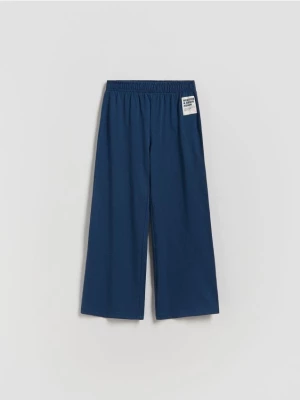 Obrázek produktu Reserved - Tepláky wide leg - tmavomodrá