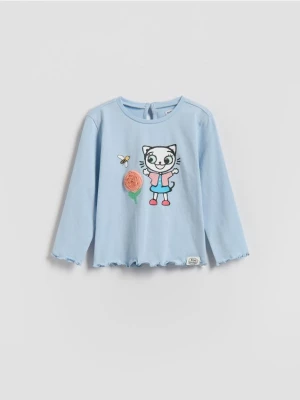 Obrázek produktu Reserved - Tričko s potiskem Kitty Kotty - bleděmodrá