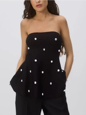 Obrázek produktu Reserved - Tričko s volánkem peplum - černý